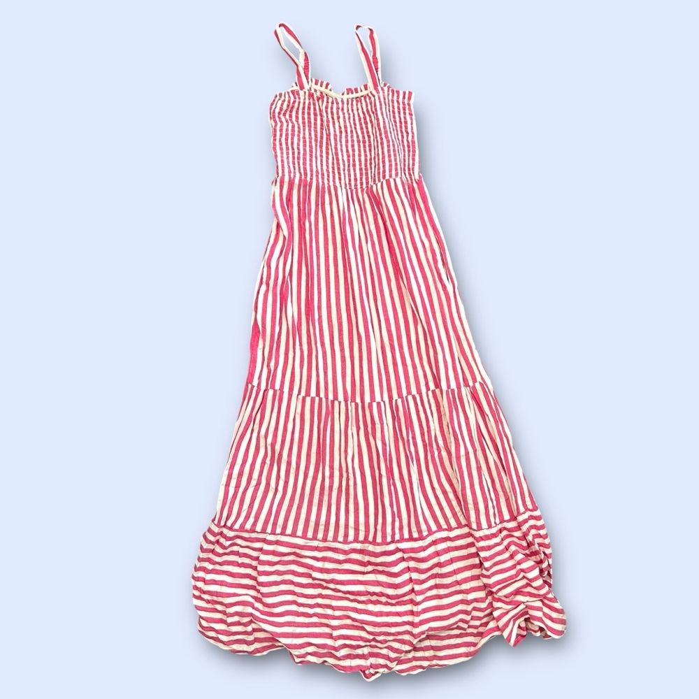 Raviya Pink & White Striped Smocked Maxi Dress – Size Small - Picture 2 of 3